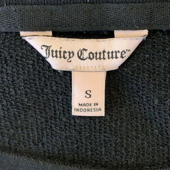 Juicy Couture Black I Am So Fancy Rhinestones Sequins Crewneck Sweatshirt Top S - Picture 7 of 9
